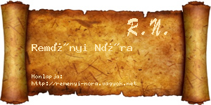Reményi Nóra névjegykártya