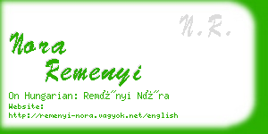 nora remenyi business card